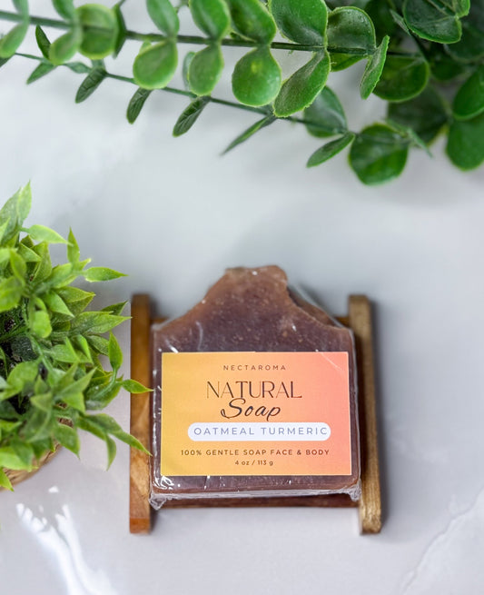Oatmeal and turmeric soap bar